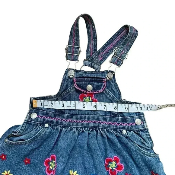 Vintage Jet Set - Embroidered Baby Girl Denim Overalls - Picture 7 of 9